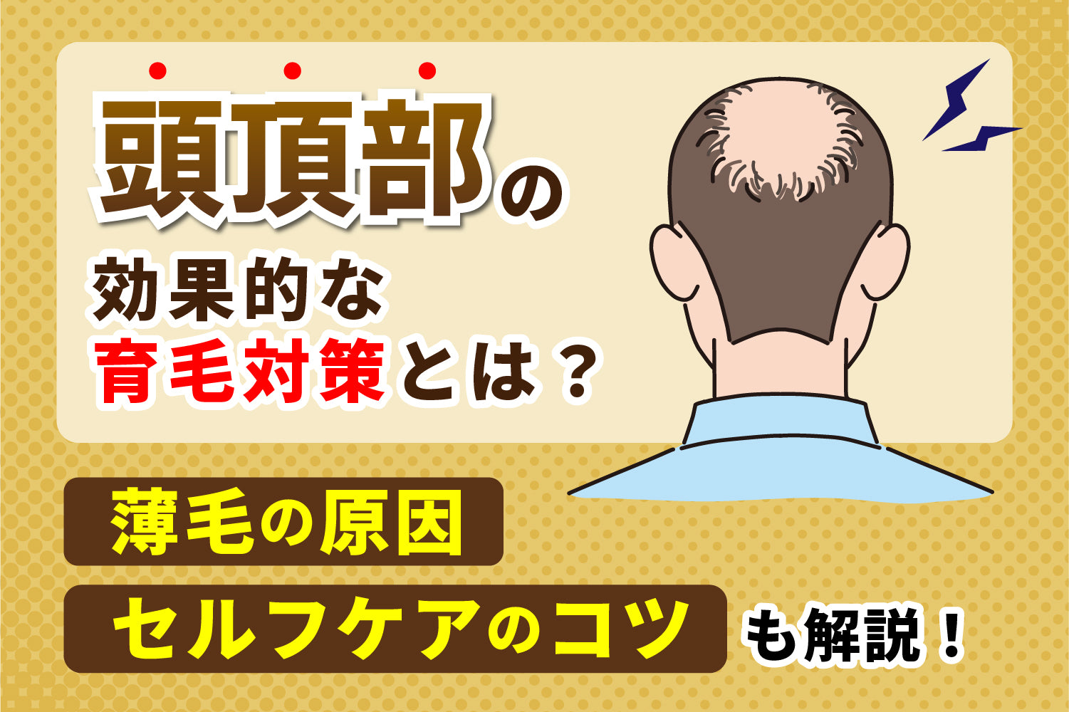 頭頂部の効果的な育毛対策とは？ 薄毛の原因、セルフケアのコツも解説！